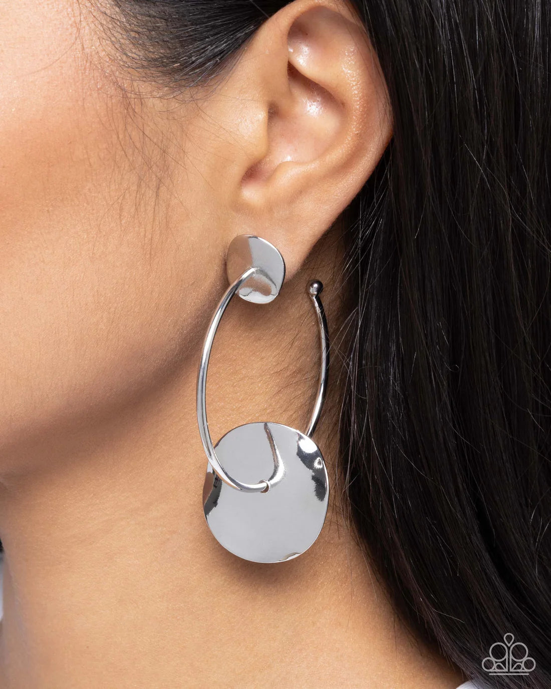 Paparazzi PREORDER Earrings - Textured Trouble - Silver