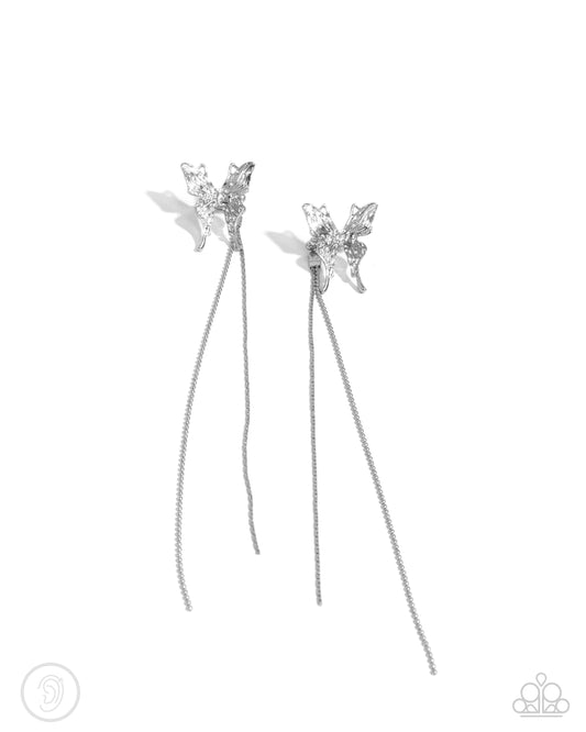 Paparazzi Earrings - Take Flight - Silver