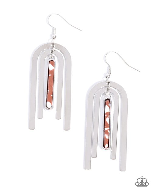 Paparazzi Earrings - Coarse Conversation - Brown