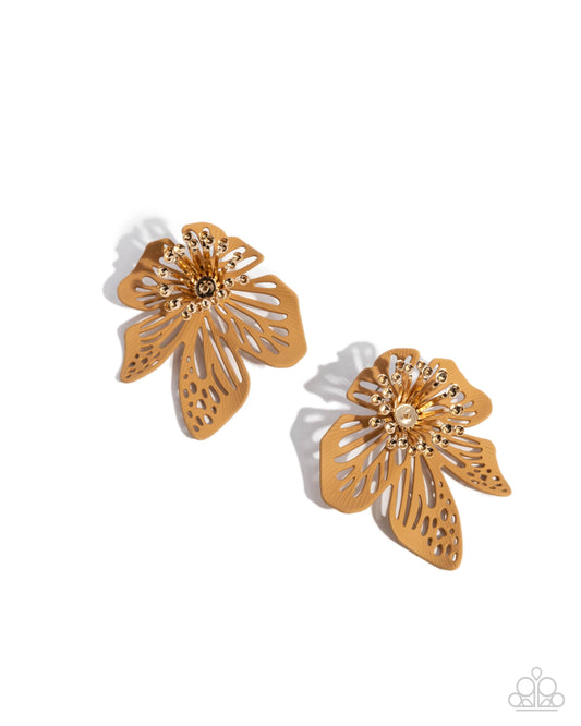 Paparazzi PREORDER Earrings - Wonderland Wallflower - Brown