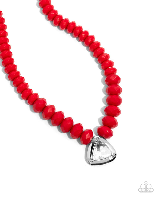 Paparazzi PREORDER Necklaces - Trailblazing Triangle - Red