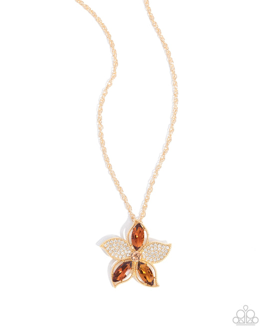 Paparazzi Necklaces - Favorite Flower - Brown