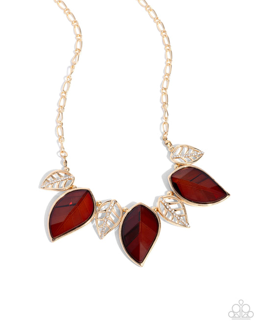 Paparazzi Necklaces - Leafy Leader - Brown