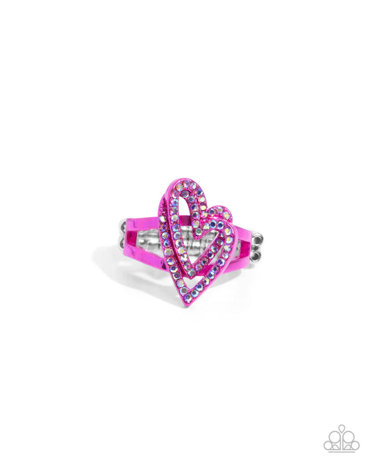 Paparazzi Rings - Hybrid Heart - Pink