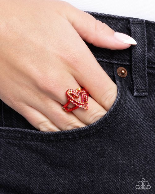 Paparazzi PREORDER Rings - Hybrid Heart - Red