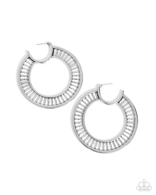 Paparazzi Earrings - Set the Scene - Silver