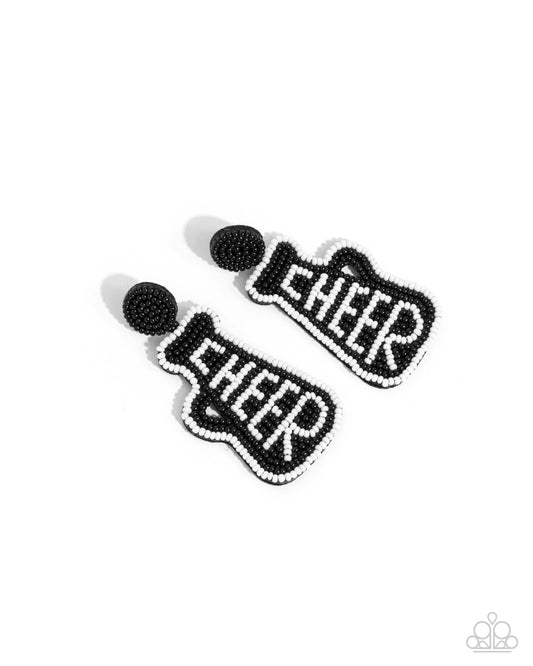 Paparazzi Earrings - Cheer Captain - Black