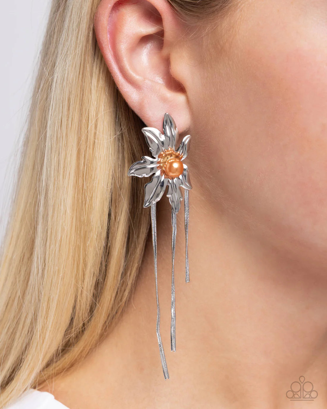 Paparazzi Earrings - Pearl Panorama - Orange