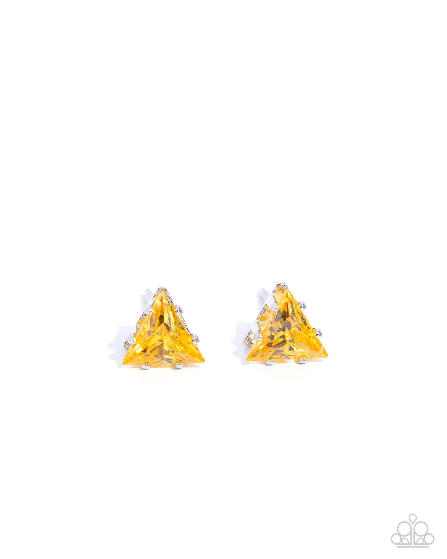 Paparazzi Earrings - Triangular Twinkle - Yellow