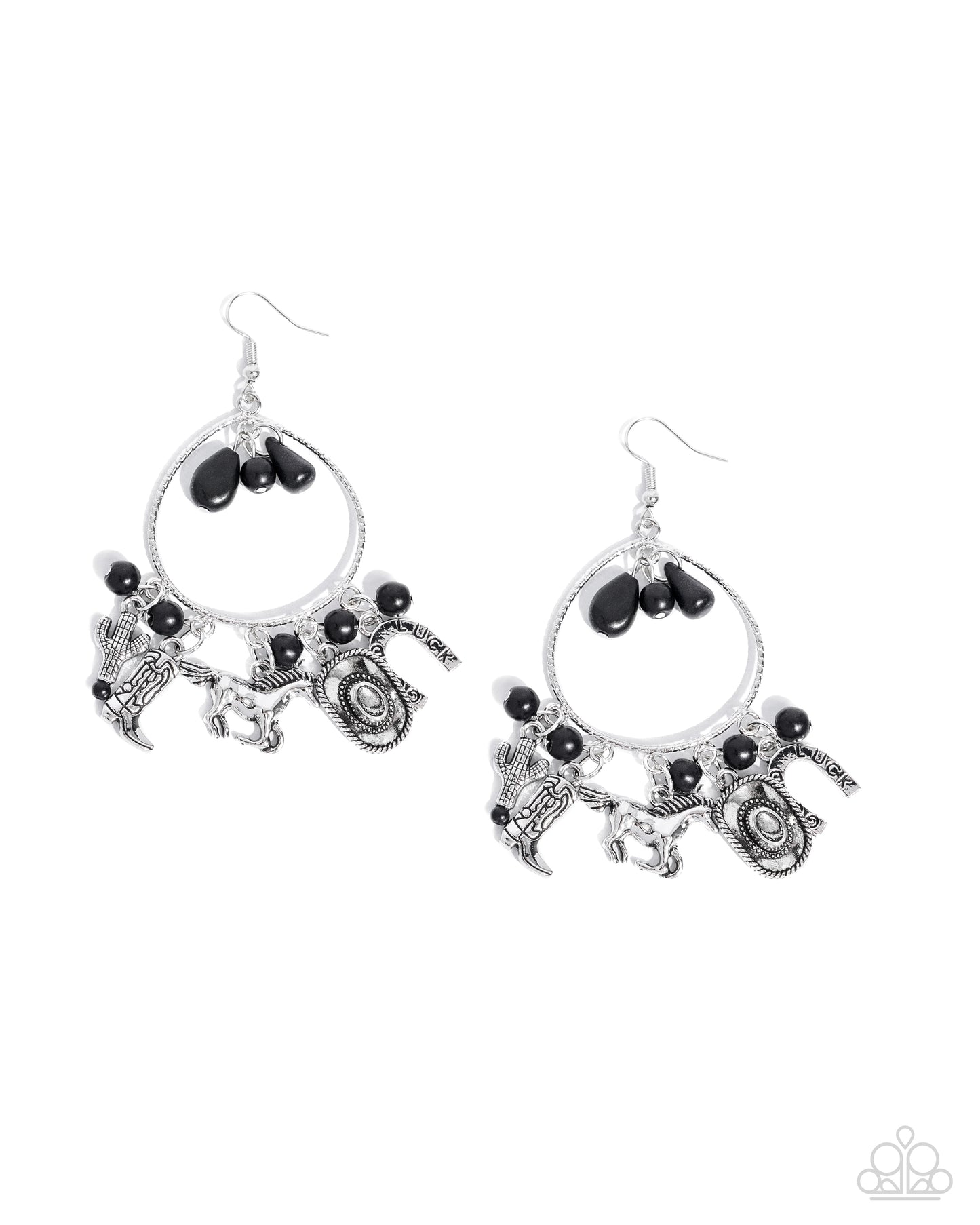 Paparazzi Earrings - Western Whisper - Black
