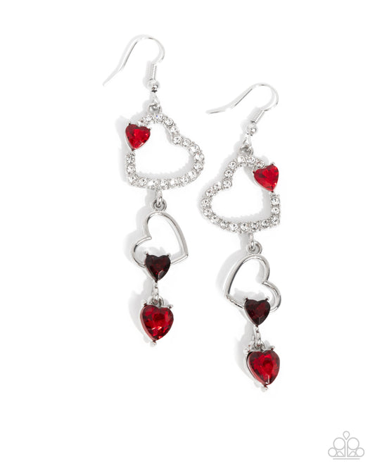 Paparazzi PREORDER Earrings - Courting Cascade - Red