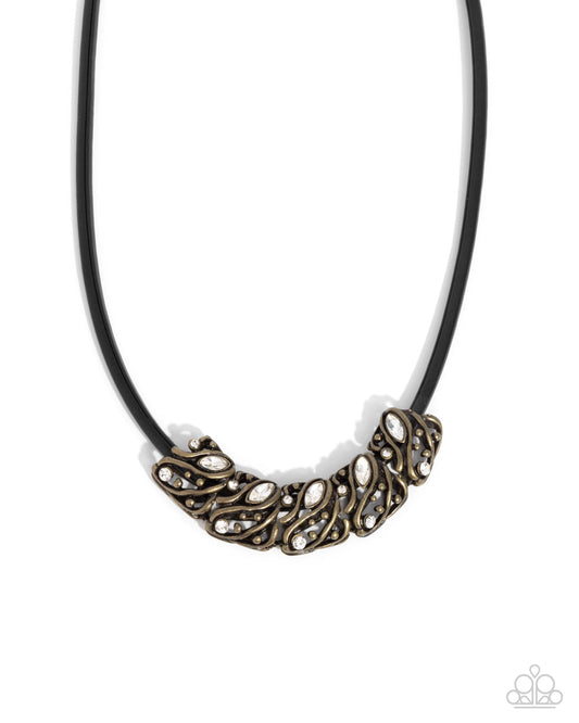 Paparazzi PREORDER Necklaces - Sprig Shimmer - Brass