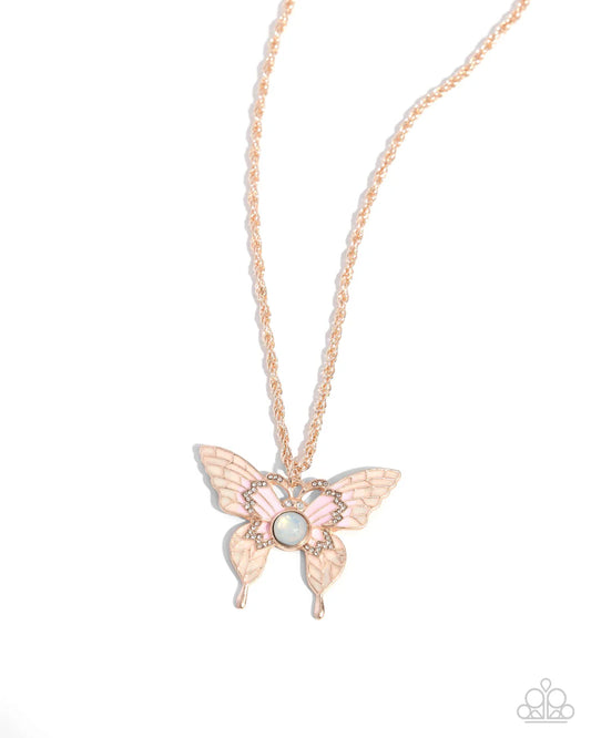 Paparazzi Necklaces - Showstopping Shuttle - Rose Gold