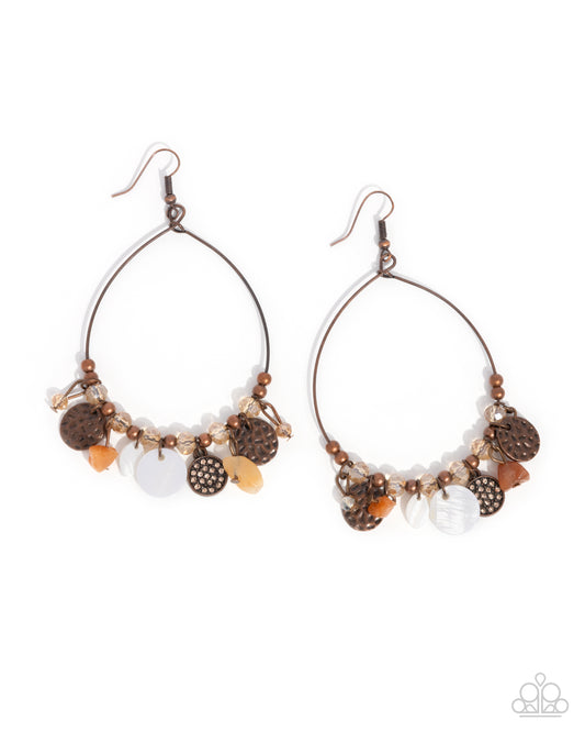 Paparazzi PREORDER Earrings - Wiry Wayfarer - Copper