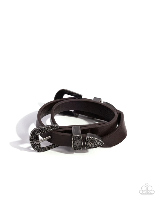 Paparazzi Bracelets - Buckle Town - Brown