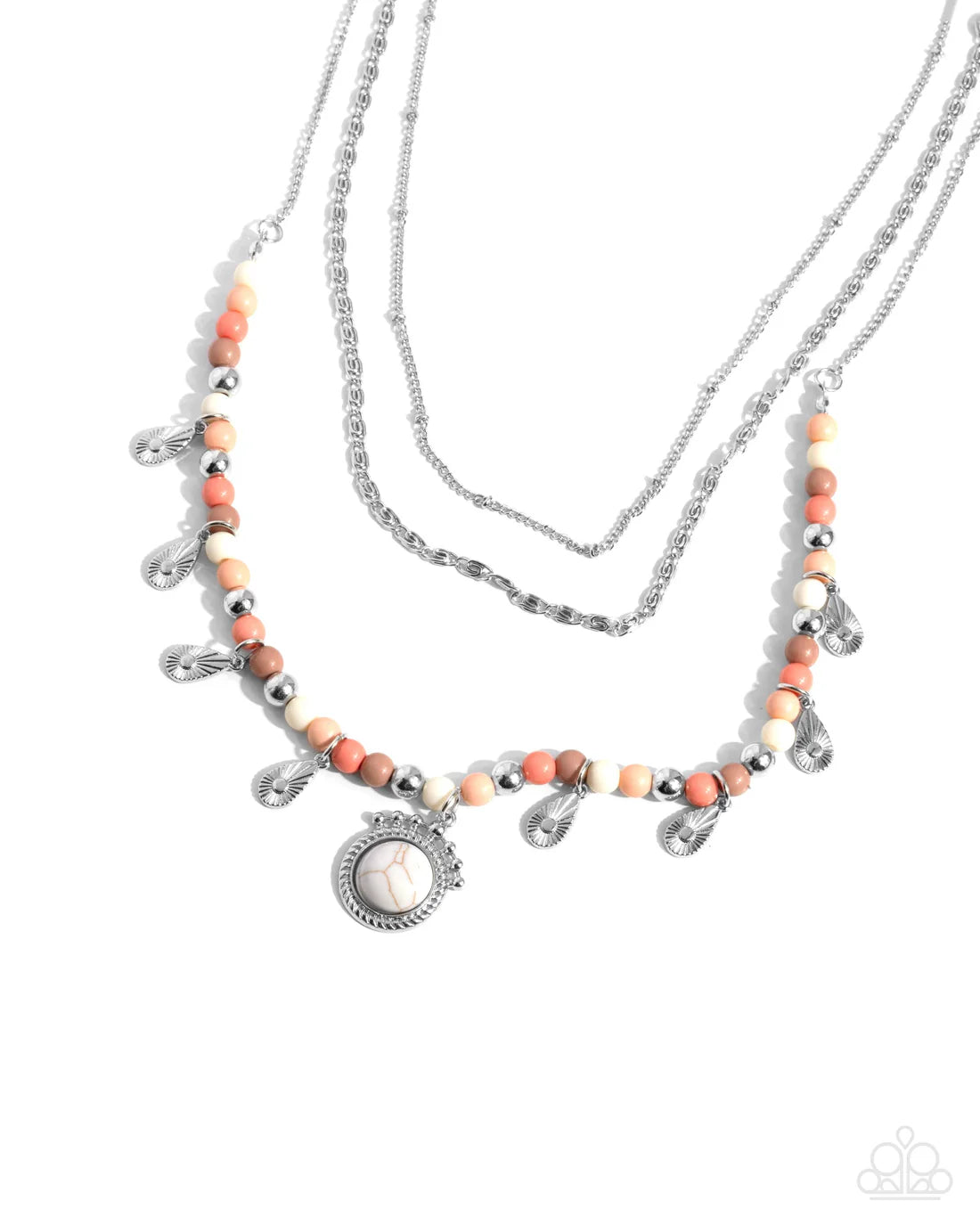 Paparazzi Necklaces - Touching Teardrops - White