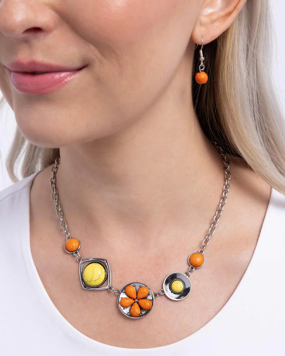 Paparazzi Necklaces - Stony Someday - Orange