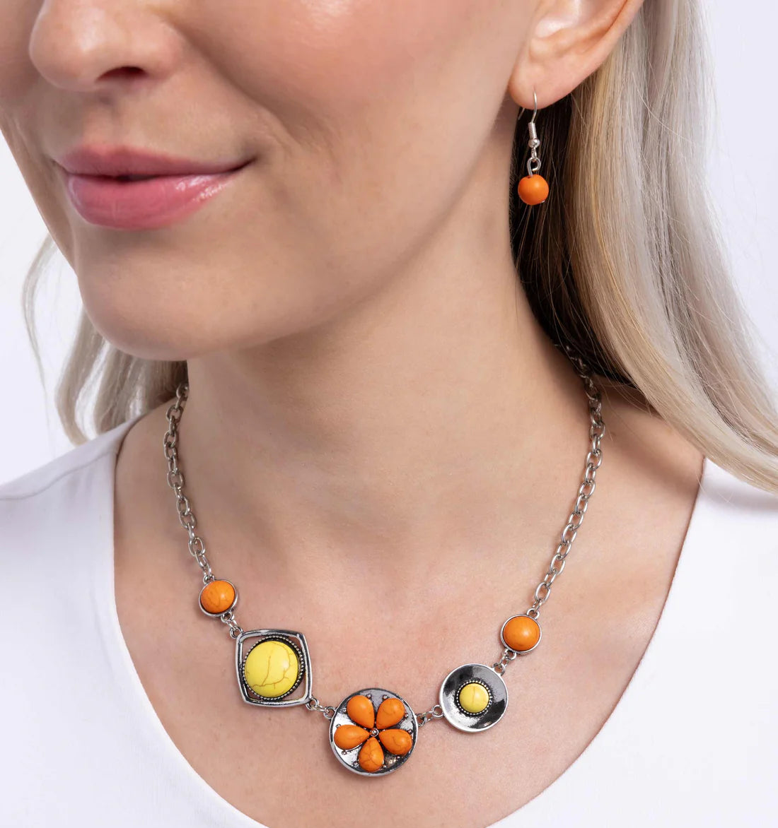 Paparazzi Necklaces - Stony Someday - Orange