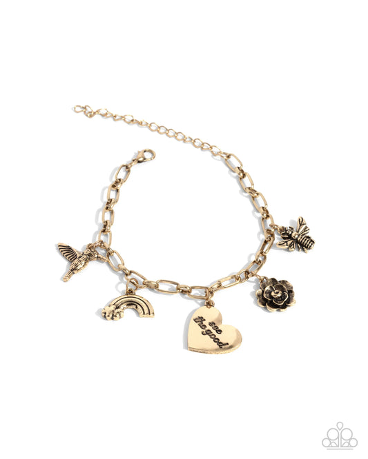 Paparazzi Bracelets - Positive Outlook - Gold