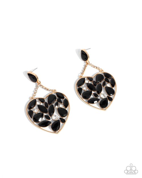 Paparazzi PREORDER Earrings - Glittery Gait - Black