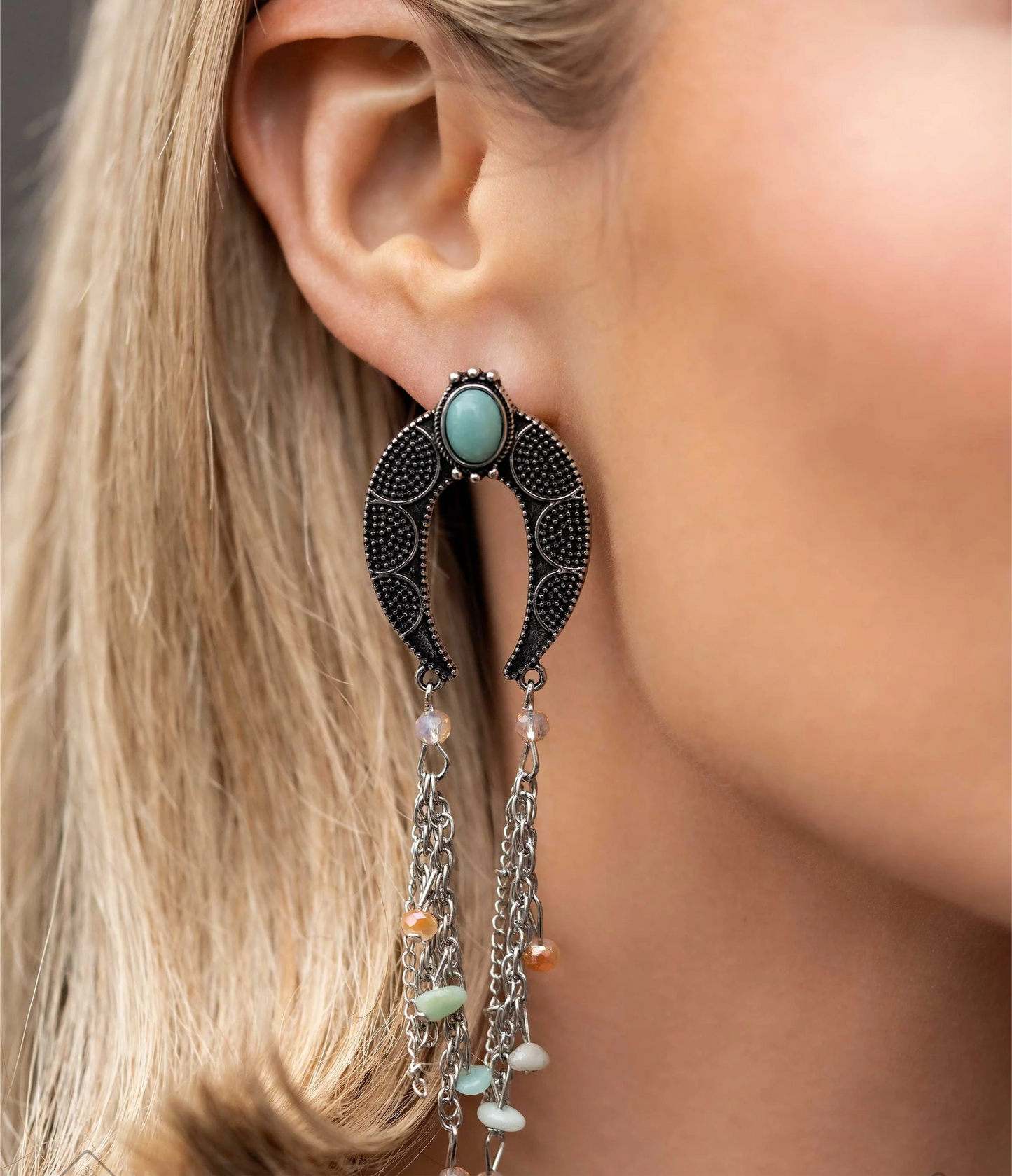 Paparazzi Earrings - Sahara Sway - Blue - Fashion Fix