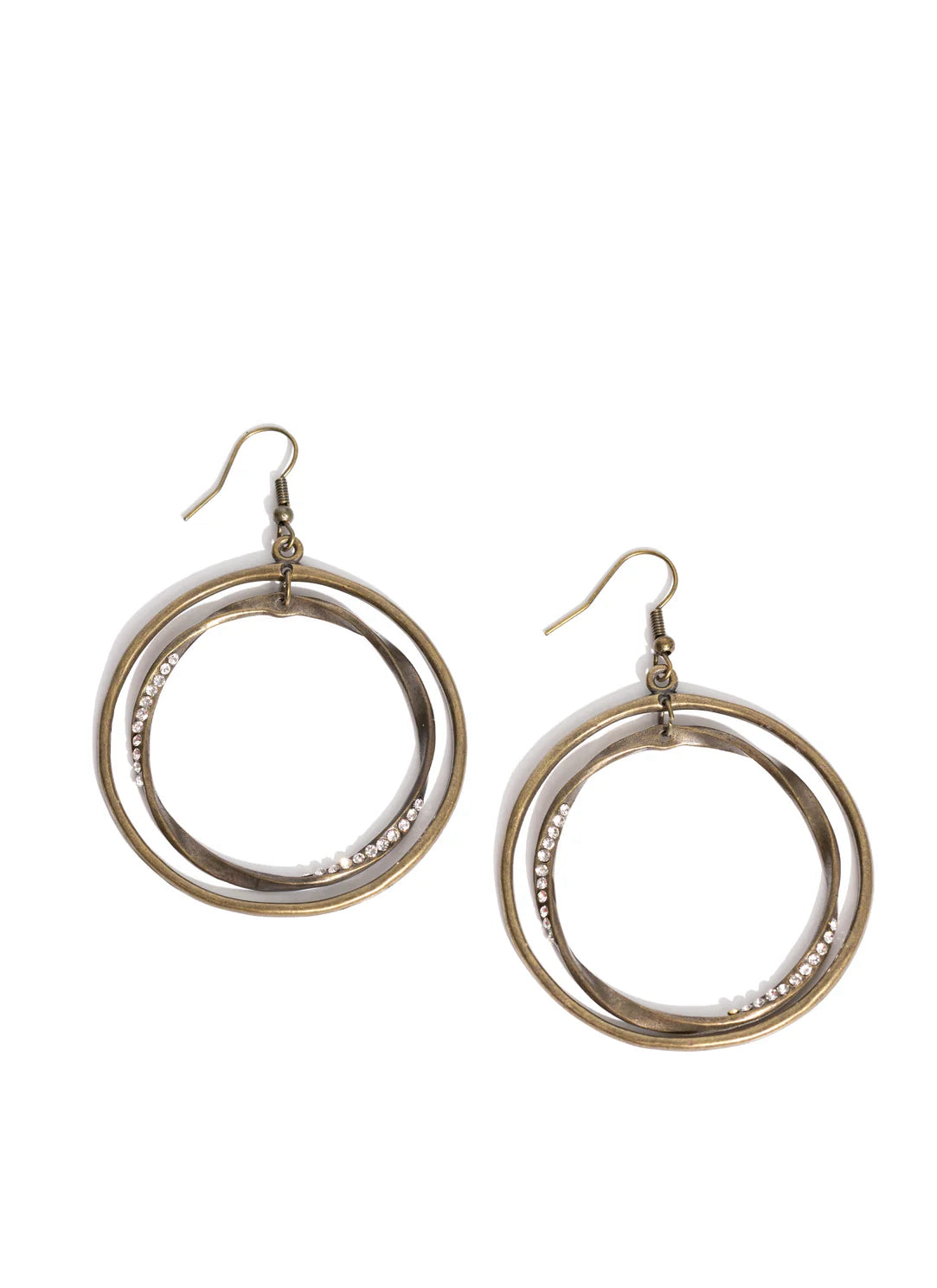 Paparazzi Earrings - Rebel Rotation - Brass
