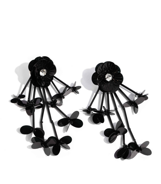 Paparazzi Earrings - Floral Future - Black