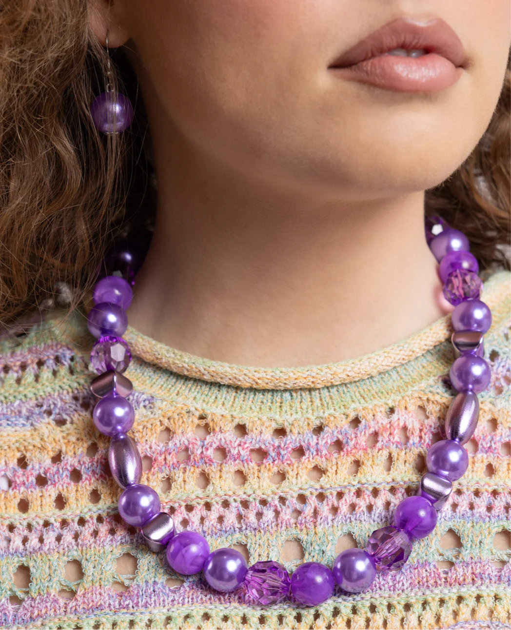 Paparazzi Necklaces - Plentiful Pearls - Purple