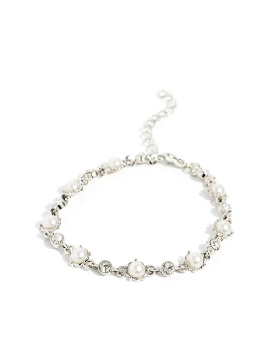 Paparazzi Bracelets - Particularly Pronged - White