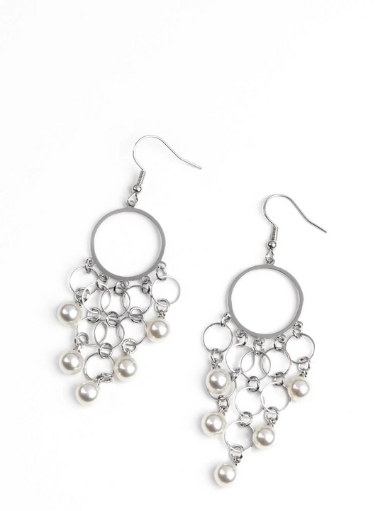 Paparazzi Earrings - When Life Gives You Pearls - White