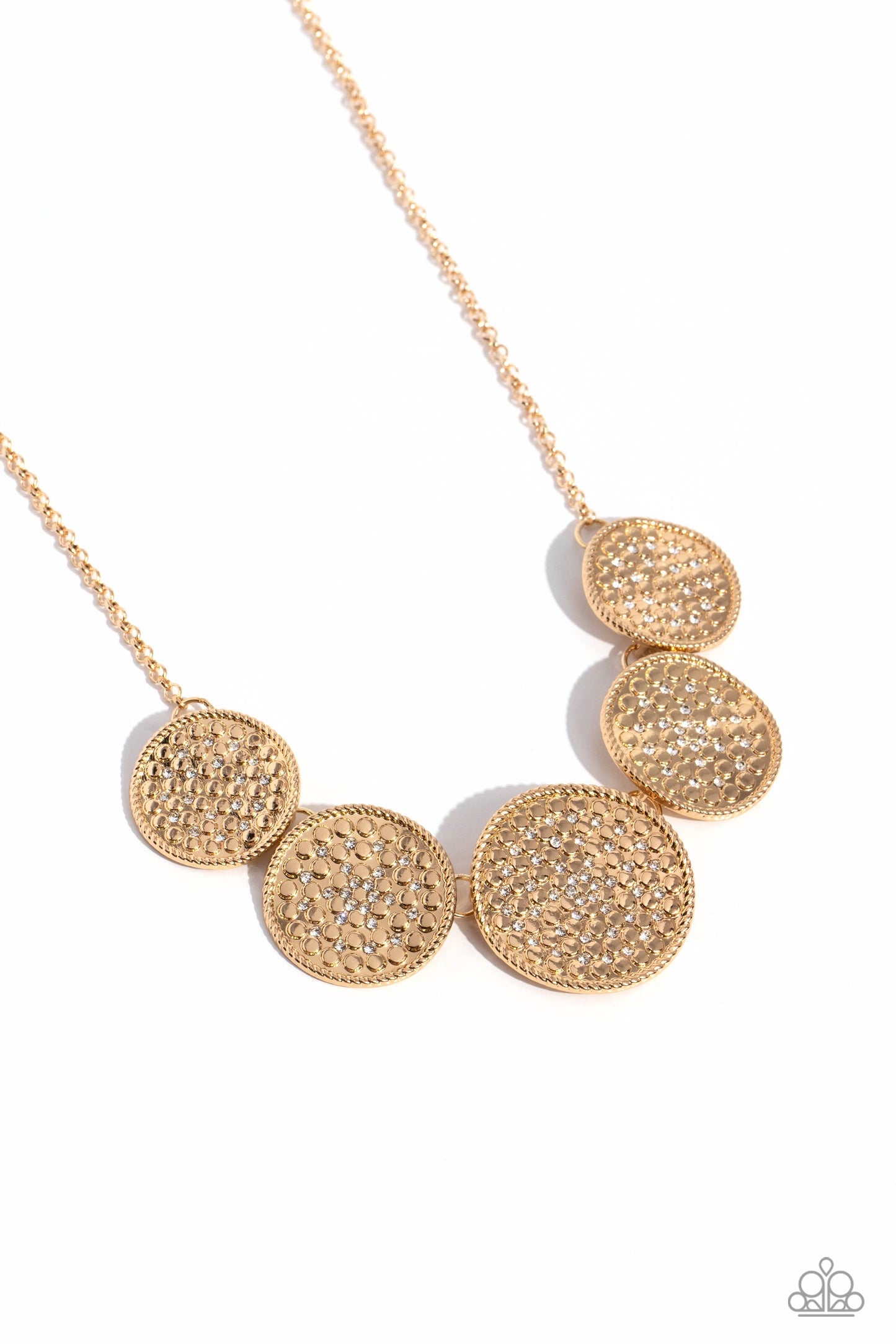 Paparazzi Necklaces - Medaled Mosaic - Gold