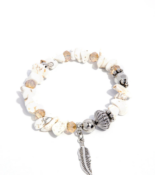 Paparazzi Bracelets - Earthy Earning - white