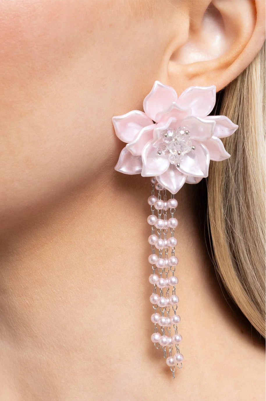 Paparazzi Earrings - Lotus Length - Pink