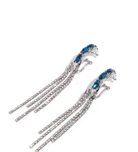 Paparazzi Earrings - 	Feminine Fascination - Blue - Fashion Fix