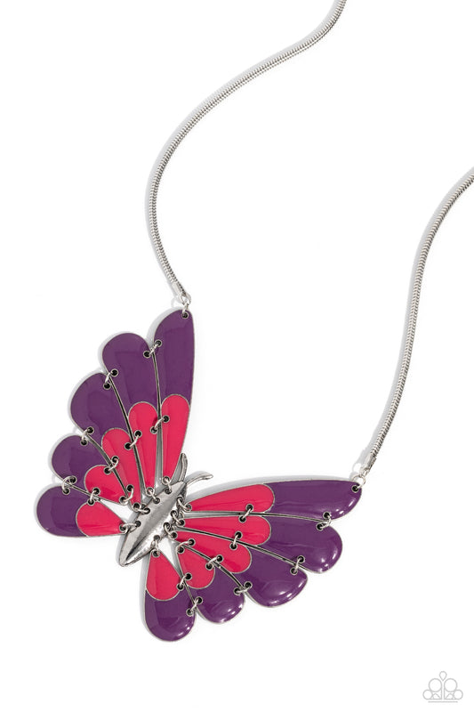 Paparazzi Necklaces - Moth Maven - Purple