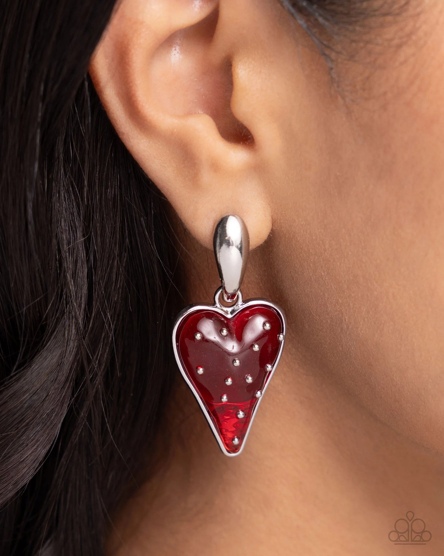 Paparazzi Earrings - Glossy Goodwill - Red