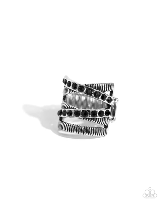 Paparazzi Rings - Industrial Intersection - Black