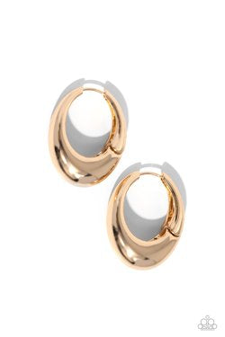 Paparazzi Earrings - Oval Official - Gold
