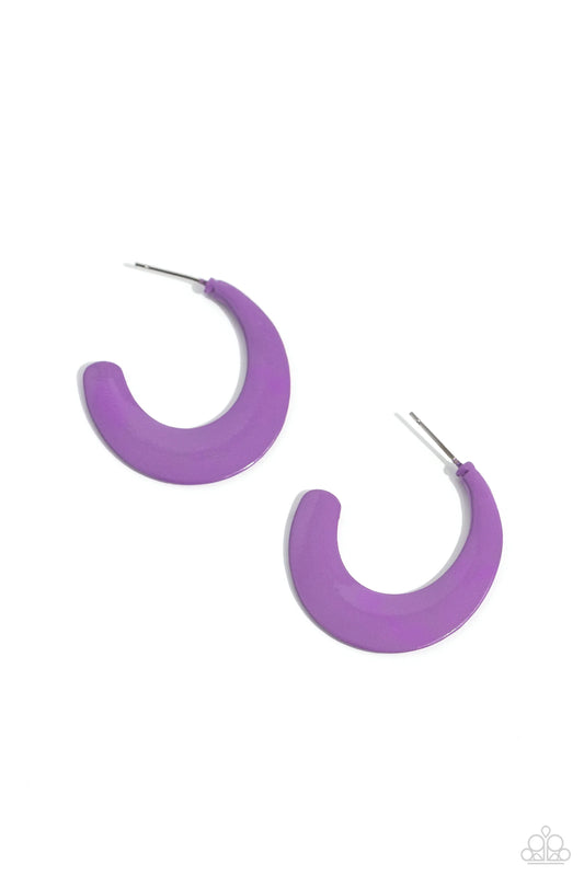Paparazzi Earrings - Fun-Loving Feature - Purple