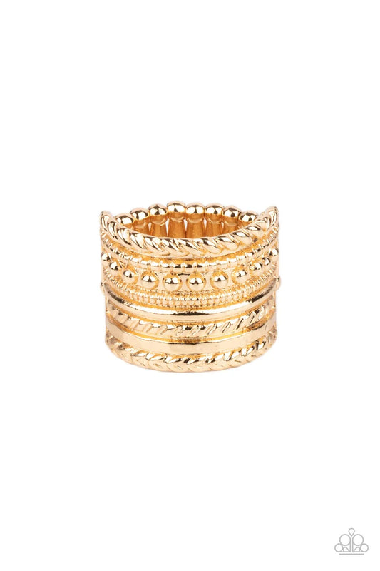 Paparazzi Rings - Stacked Odds - Gold