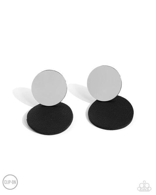 Paparazzi PREORDER Earrings - Leather Leader - Black