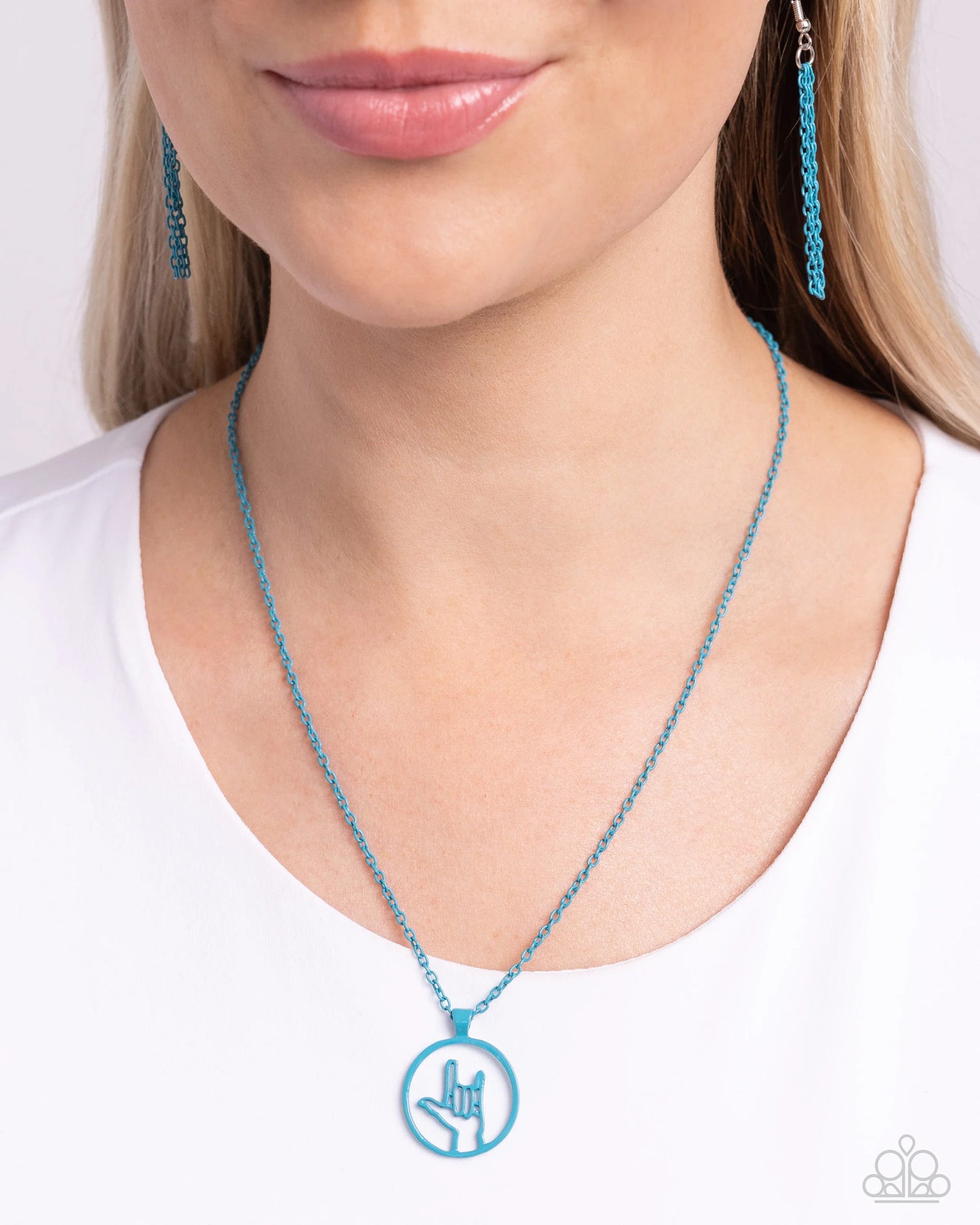 Paparazzi Necklaces - Abstract ASL - Blue