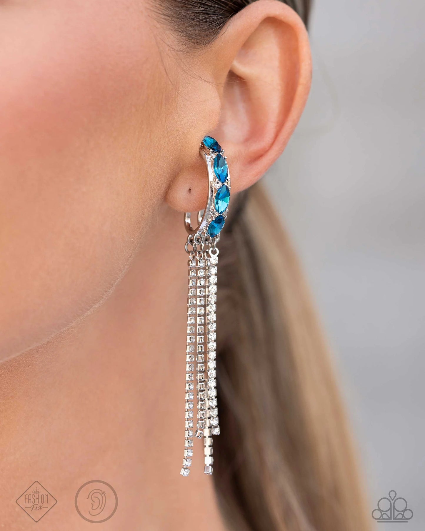 Paparazzi Earrings - 	Feminine Fascination - Blue - Fashion Fix