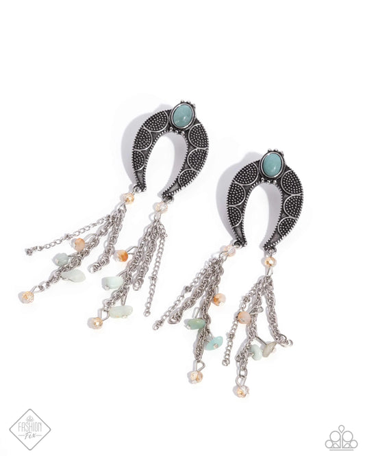 Paparazzi Earrings - Sahara Sway - Blue - Fashion Fix