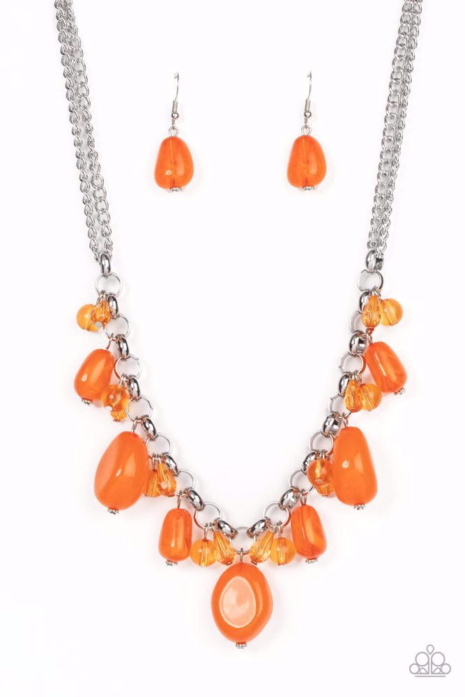 Paparazzi Necklaces - Venetian Vacation - Orange - Fashion Fix Exclusive