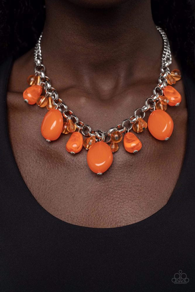 Paparazzi Necklaces - Venetian Vacation - Orange - Fashion Fix Exclusive