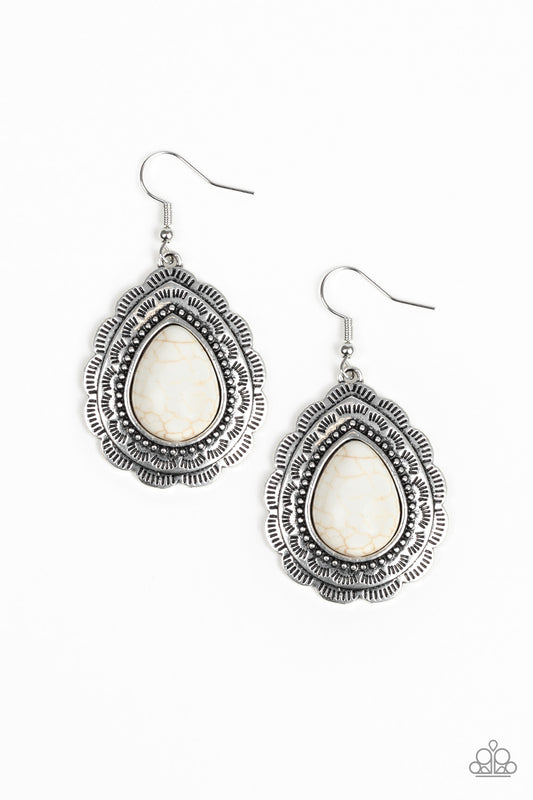 Paparazzi Earrings - Mountain Mover - White