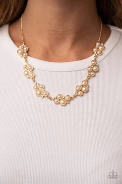 Paparazzi Necklaces - Grace to the Top - Gold - Fashion Fix Exclusive