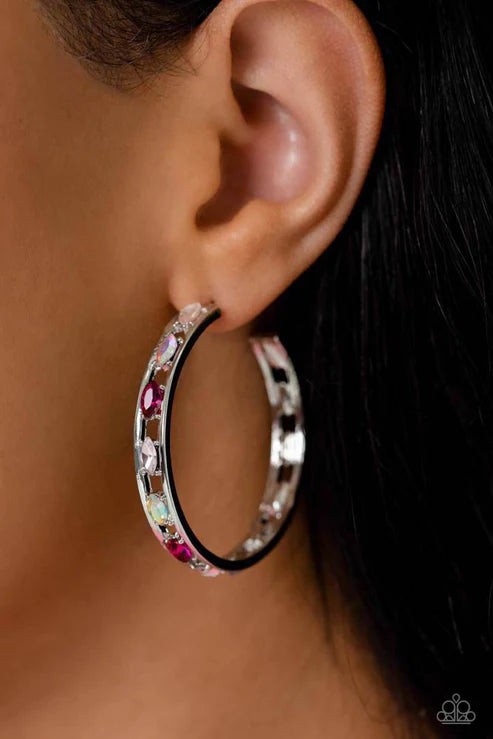 Paparazzi Earrings - The Gem Fairy - Pink