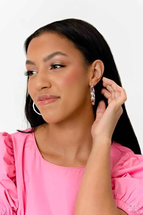 Paparazzi Earrings - The Gem Fairy - Pink